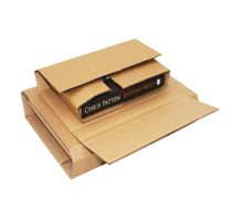 cardboard flat-packed book mailing box
