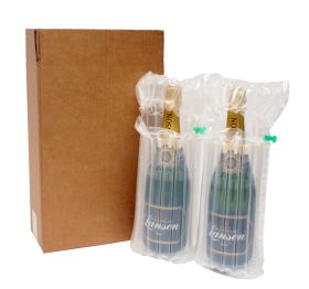 two bottle box with inflatable air cushioning bottle packaging